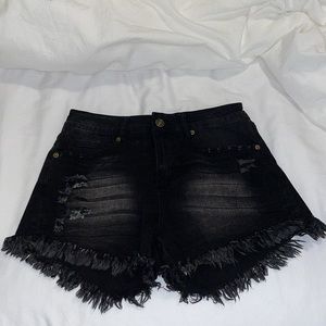 Black Jean Shorts